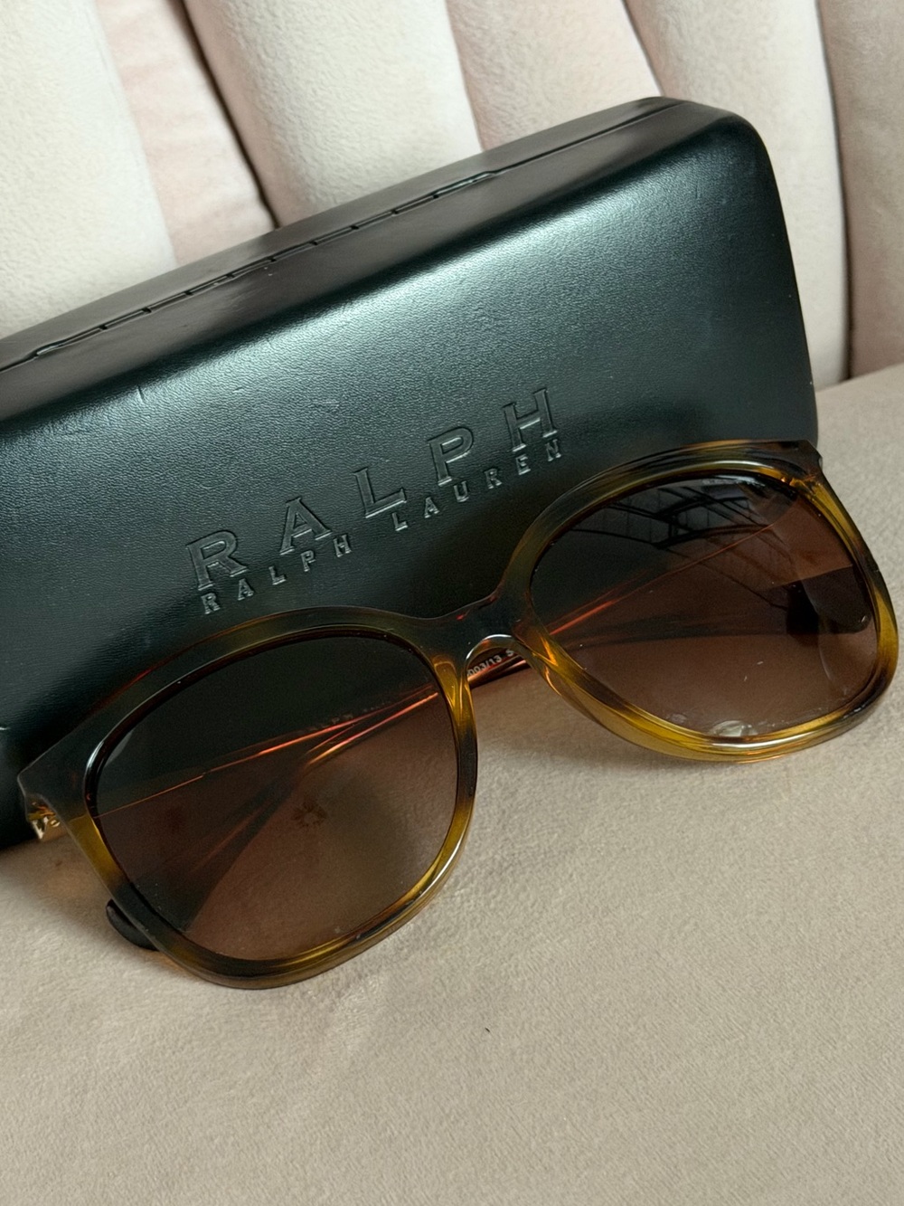 Ralph Lauren Brown Tortoiseshell Oversized Sunglasses